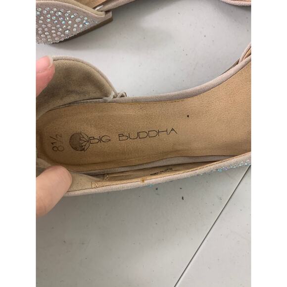 Big Buddha Champagne Embellished Rhinestone Ballet Flats Blush Pink Size US 8.5 - Picture 6 of 7